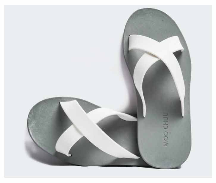 Cross grey sole white strap