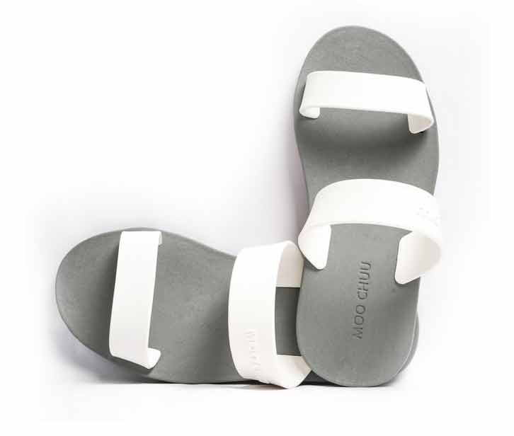 Twin grey sole white strap
